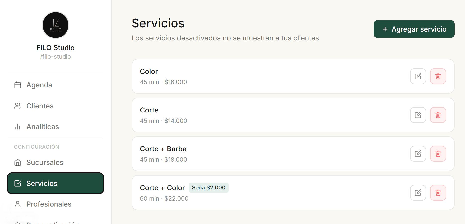 Servicios en Reservit