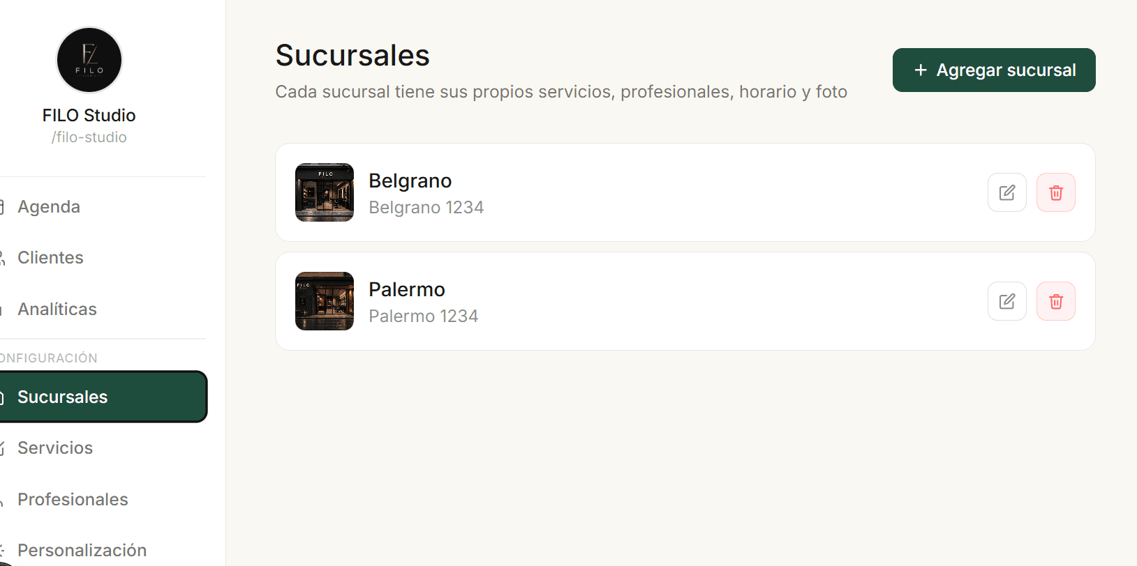 Sucursales en Reservit